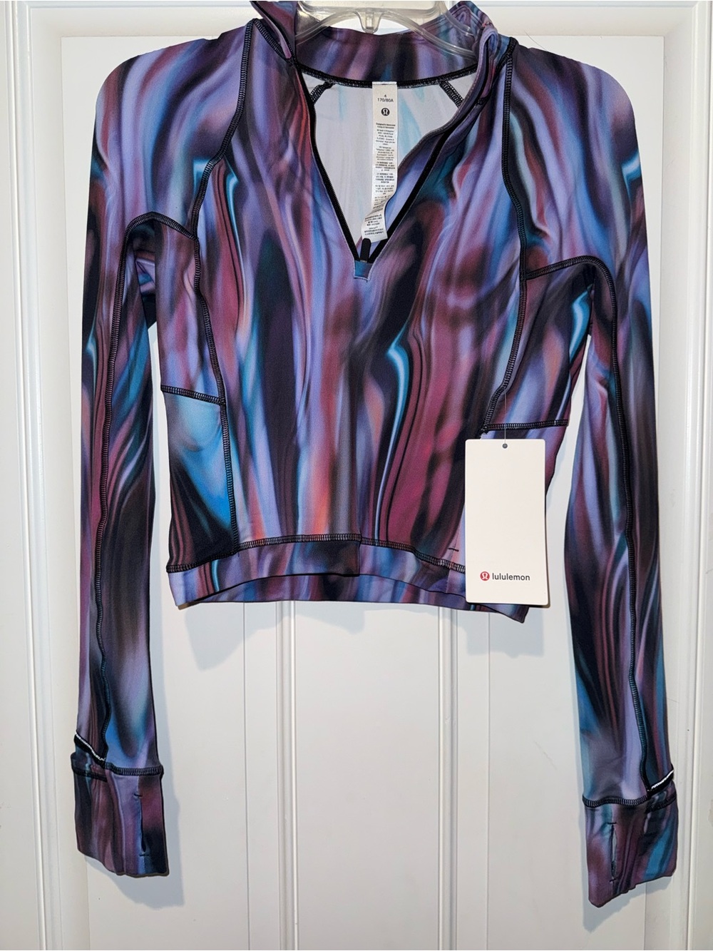 Lululemon 🍋 Women's Long Sleeve Crop Half Zip Multi-Color Swirl 🌀 It’s RULU RUN
